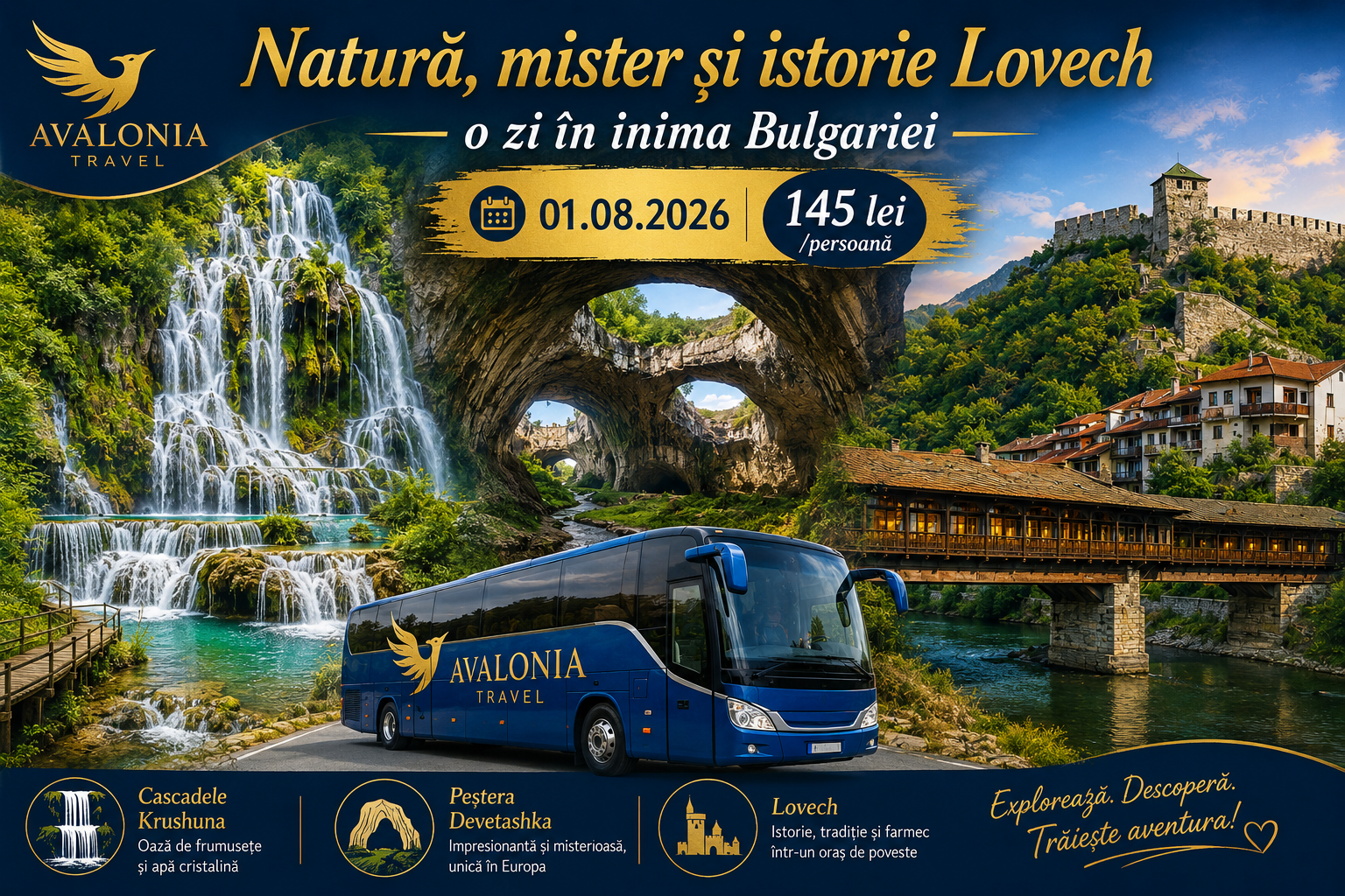 Natură, mister și istorie – o zi în inima Bulgariei – Lovech 01.08.2026